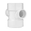 Zoro Select PVC Sanitary Tee, Hub, 3 in x 3 in x 1 1/2 in x 1 1/2 in Pipe Size 1WJT6
