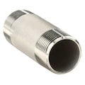 Zoro Select 1-1/2" MNPT x 12" TBE Stainless Steel Pipe Nipple Sch 40 T6BNH16