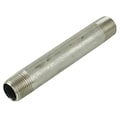Zoro Select 1-1/2" MNPT x 11" TBE Stainless Steel Pipe Nipple Sch 40 T6BNH15