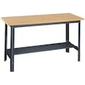 Mbi Bolted Workbench, Particleboard, 72 in W, 29 in to 34 in Height, 2,400 lb, Straight UB600