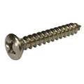 Zoro Select Sheet Metal Screw, #8 x 1-1/4 in, Plain 18-8 Stainless Steel Flat Head Phillips Drive, 7000 PK 21AF8AX1-1/4