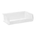 Quantum Storage Systems Hang & Stack Storage Bin, Clear, Polypropylene, 10 7/8 in L x 16 1/2 in W x 5 in H QUS245CL