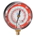 Yellow Jacket Gauge, 3 1/8In Dia, High Side, Red, 800 psi 49133