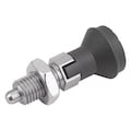 Kipp Indexing Plunger D1= M12X1, 5, D=6, Style D, Lockout Type w Locknut, Stainless Steel Not Hardened K0339.14206
