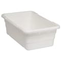 Quantum Storage Systems Cross Stacking Container, White, Polypropylene, 25 1/8 in L, 16 in W, 8 1/2 in H TUB2516-8WT