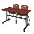 Kobe Rectangle FlipTop Table, 48" W, 29" H, Laminate Top, Cherry MKFT4830CH47BY