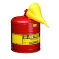 Justrite 5 gal. Red Galvanized Steel Type I Safety Can for Flammables 7150110