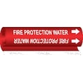 Brady Pipe Marker, Fire Protection Water, Red, 5689-O 5689-O