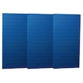 Wall Control Pegboard Panel, Round 1/4 in Holes, 1 in Hole Spacing, 32 in H x 48 in W x 3/4 in D, Blue 35-P-3248BU