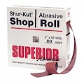 Superior Abrasives Shop Roll, CC, 1.5"x50 yd., Red AO, Grit 240 A009722