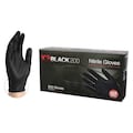 Ammex Disposable Gloves, Nitrile, Powder Free, Black, M, 200 PK BX3D44100BX