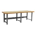 Benchpro Bolted Workbenches, Butcher Block, 120" W, 30" to 36" Height, 1600 lb., Straight RW30120