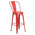 Flash Furniture 30" High Red Metal Indoor-Outdoor Barstool CH-31320-30GB-RED-GG
