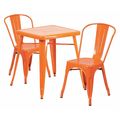 Flash Furniture Square 27.75" W, 27.75" L, 29" H, Metal Top, Orange CH-31330-2-30-OR-GG