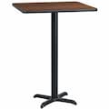 Flash Furniture Square Laminate Table, 30" W, 30" L, 43.125" H, Laminate Top, Wood Grain XU-WALTB-3030-T2222B-GG
