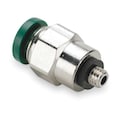 Parker Nickel Plated Brass Male Connector, 1/4 in Tube Size 68PLP-4-0