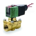 Redhat 100 to 240V AC/DC Brass Solenoid Valve, Normally Closed, 3/8 in Pipe Size 8210P093