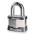Master Lock Keyed Padlock, Open, Rectangular Steel Body, Boron Hardened Steel Shackle, 3/4 in W 17KA