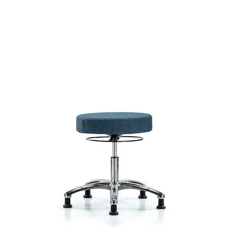 Blue Ridge Ergonomics Desk Stool, Chrome, Fabric, Glides, Blu BR-FDHSO-CR-RG-F43
