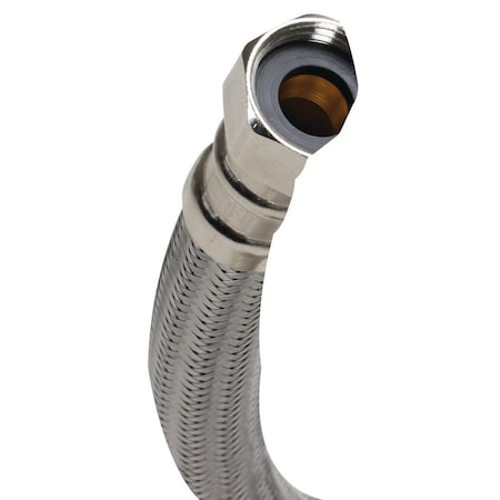 Fluidmaster High-Flexible Water Heater Connector, 3/4 in, FIP, Stainless Steel, Nickel, 12 in L B1H12