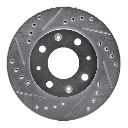 Dynamic Friction Co DFC Brake Rotor - Drilled and Slotted - Silver 631-59005L