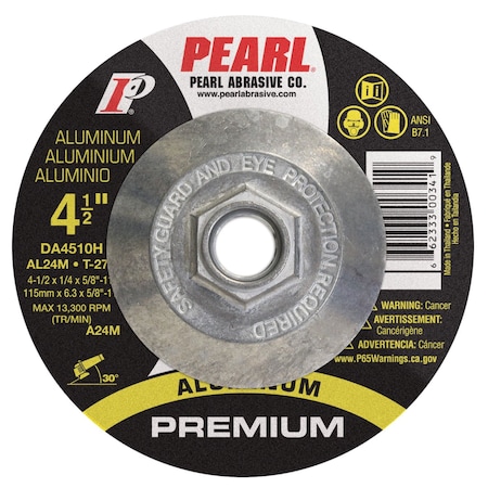 Pearl 4 1/2 in Dia, 1/4 in Thick, 5/8 in-11 Arbor Hole Size DA4510H