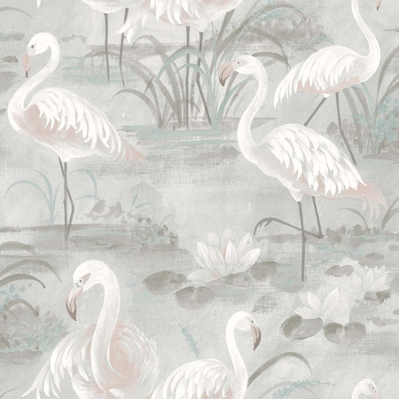 Chesapeake Everglades Grey Flamingos Wallpaper 3120-13603