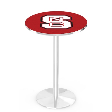 Holland Bar Stool Co 42" Chrome North Carolina State Pub Table, 36" dia. Top L214C4236NCarSt