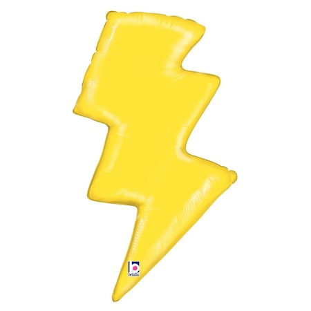 Loonballoon Space Hero Earth Theme Balloons, 36 inch LIGHTNING BOLT Yellow Balloon LOON-LAB-35868-B-P