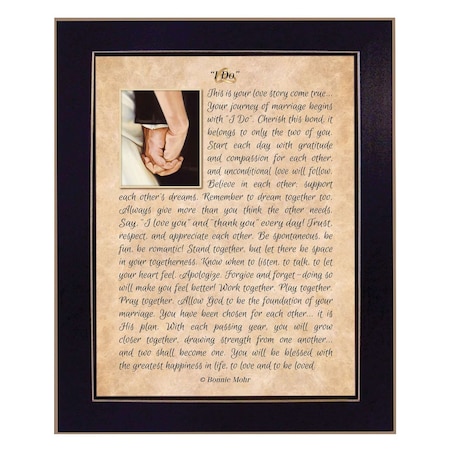 Homeroots I DO 4 Black Framed Print Wall Art 407338