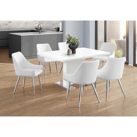 Monarch Specialties Dining Table - 35"X 60" / High Glossy White I 1090