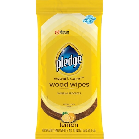 Pledge Expert Care Lemon Furniture Polish Wipes, 24-Count 72807