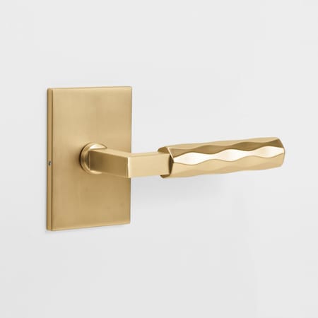 Mcbowery Hailey Champagne Gold Double Dummy Door Handle, Rectangular Rosette, Concealed Screws 203DMGD