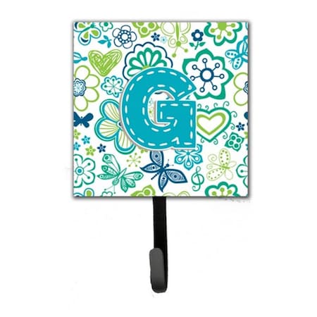 Carolines Treasures Letter G Flowers And Butterflies Teal Blue Leash and Key Holder CJ2006-GSH4