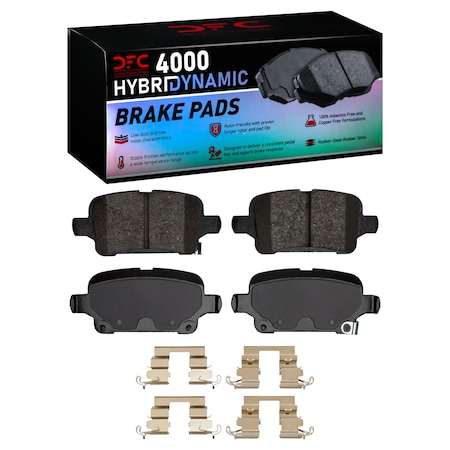 Dynamic Friction Co DFC HybriDynamic Brake Pads Hrdwr Kit 4000-1857-01