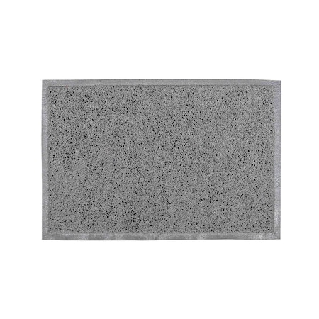 Floortex Mat, Vinyl, 0.47 in Thick, Storm Gray, 16 in W x 24 in L NREMFLVA0006