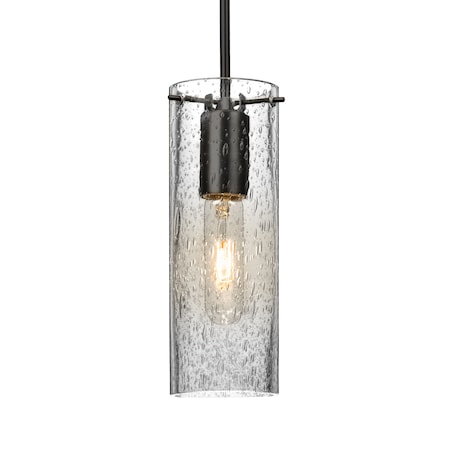 Besa Lighting Besa Juni 10 Pendant, Clear Bubble, Black Finish, 1x 60W MAX E26 Base 1JT-JUNI10CL-BK