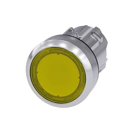 Siemens Illuminated pushbutton, 22 mm, round, metal, shiny, yellow 3SU1051-0AB30-0AA0-ZY13