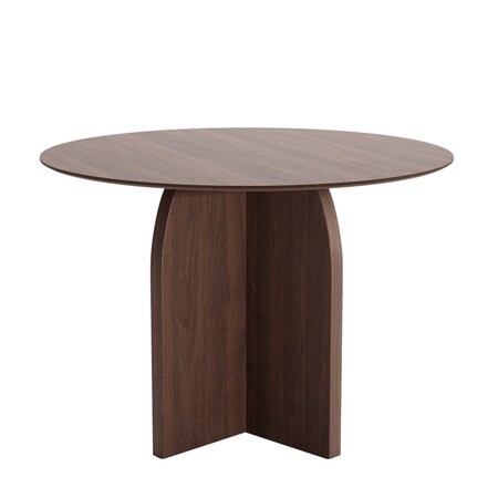 Homeroots 42" Brown Solid Wood Pedestal Base Round Top Dining Table 712163