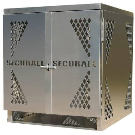 Securall 4 Cylinder Vertical Aluminum LP & Oxygen Gas Storage Cabinet, 20 or 33 Lb, Standard Door LP4S-VERTICAL