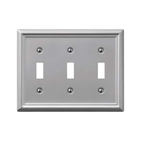 Amerelle 149TTTBN Chelsea Steel 3 Toggle Wall Plate Brushed Nickel 3501038