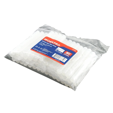Prime-Line WORKPRO W133360 Hot Glue Gun Sticks 4 in.  Long 0.43 in.  Dia. Crystal Clear (50 Pack) W133360