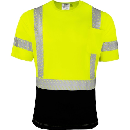 Ironwear Class 3 Hi Vis Two Tone Short Sleeve T-Shirt with Segmented Reflective Tape, Lime, 4X-Large 1840-L-4XL