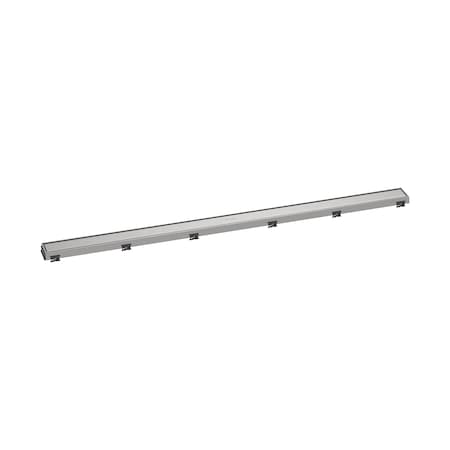 Hansgrohe RainDrain Match Trim Zero/ Tile 47 1/4" with Height Adjustable Frame in Brushed Stainless Steel 56042801