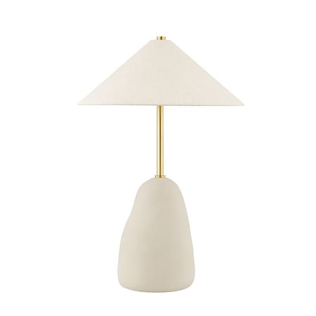 Mitzi Eny Lee Parker X Maia 2 Light Table Lamp 4.75 In. Aged Brass/Ceramic Textured Beige HL692201-AGB/CBG