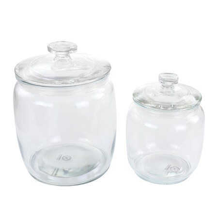 Martha Stewart Mayberry Canister 4 Piece 2.1 and 1 Quart Glass Canister Set 120581.04