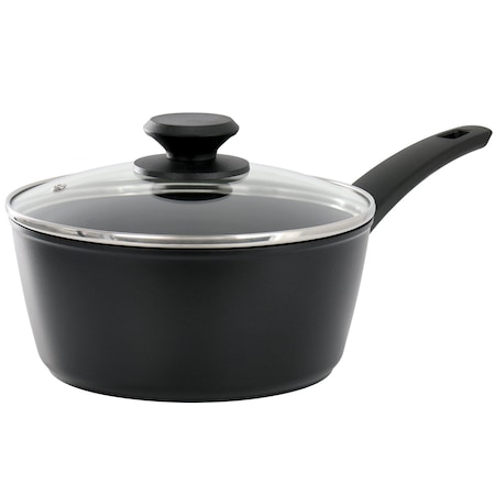 Oster Connelly 2.5 Quart Textured Nonstick Aluminum Saucepan with Lid in Black 141063.02