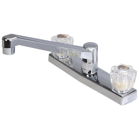 Boston Harbor Kitchen Faucet, 1.8 gpm, 2-Faucet Hole, Plastic, Chrome Plated, Deck Mounting, Round Handle PF8201A