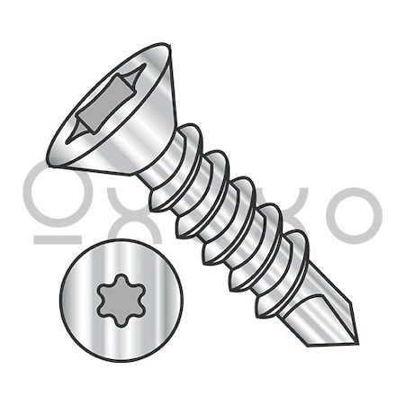10-16X2 6 Lobe Flat Self Drilling Screw Fully Threaded 410 Stainless Steel, 1500PK
