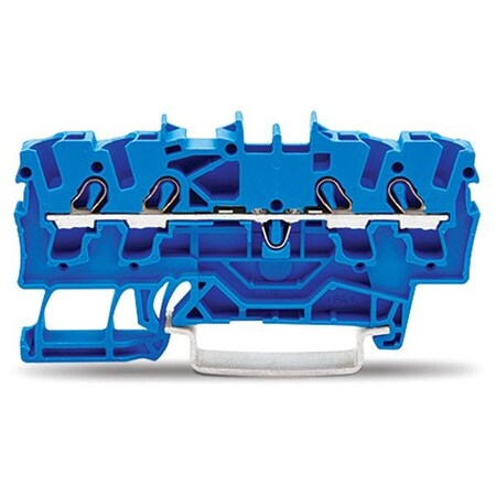 Wago Terminal Block, 2.75" L, 1.55" W, 800V, Blue 2002-1404